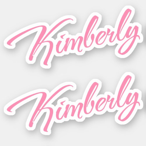 Kimberly Decorative Name in Pink x2 Sticker