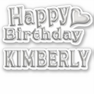 Kimberly Happy Birthday silver Sticker