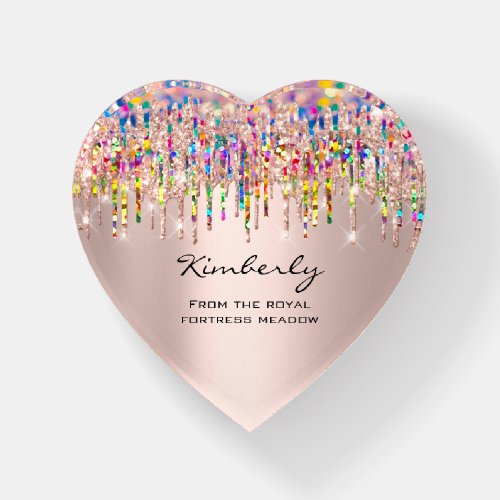 Kimberly NAME MEANING Holograph Valentine Heart Paperweight