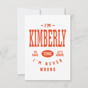 Kimberly Personalized Name Birthday Gift RSVP Card