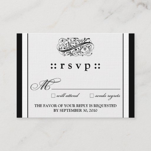 Customizable ::kimberly:: Simply Elegant 3.5"x2.5" RSVP Card Business Card