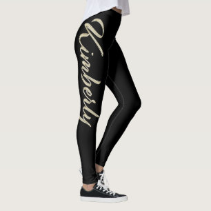Kimberly white gold Handwriting trousers Leggings