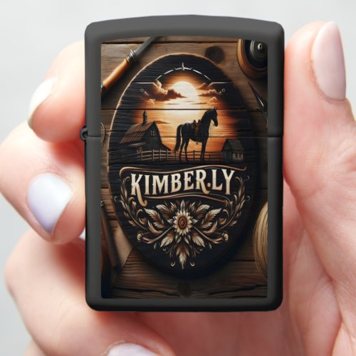 Kimberlys Sunset Ranch Sign Zippo Lighter