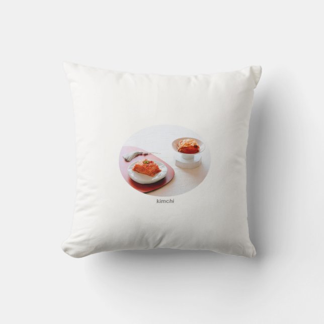 Kimchi, a traditional Korean food Throw Pillow (Front)