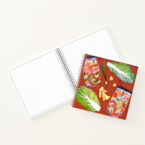KIMCHI and Ingredients Spicy Fun Cute Notebook