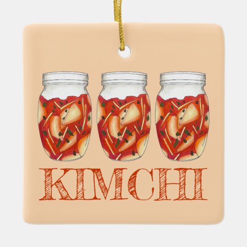 Kimchi Fermented Cabbage Korean Food Cuisine Ceramic Ornament