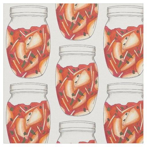 Kimchi Fermented Cabbage Korean Food Cuisine Fabric