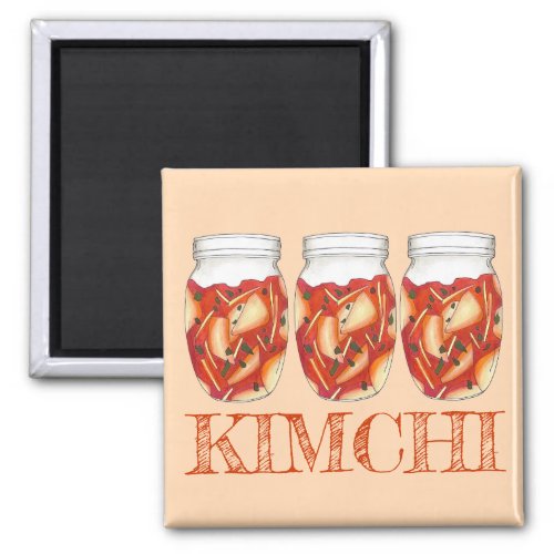 Kimchi Fermented Cabbage Korean Food Cuisine Magnet