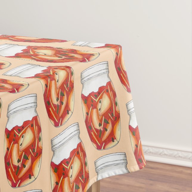 Kimchi Fermented Cabbage Korean Food Cuisine Tablecloth (In Situ)