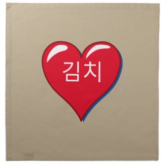 Kimchi in red heart -khaki