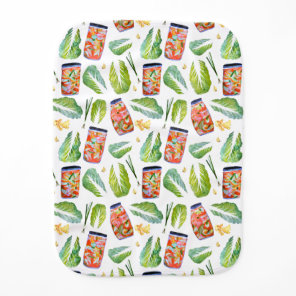 Kimchi Ingredients Spicy Fermentation Watercolor Baby Burp Cloth