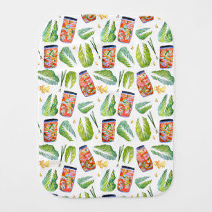 Kimchi Ingredients Spicy Fermentation Watercolor Baby Burp Cloth