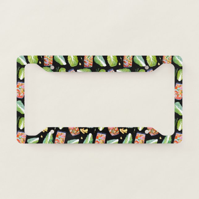 Kimchi Ingredients Spicy Fermentation Watercolor License Plate Frame (Front)