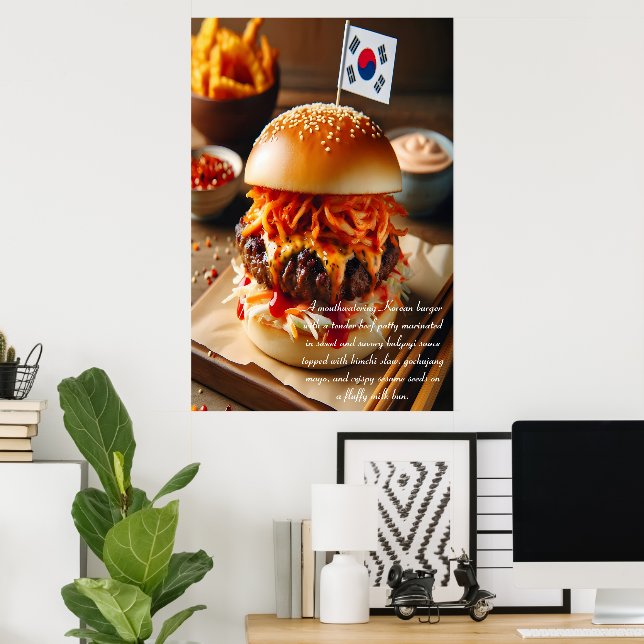 Kimchi Kick Burger 24x36 Poster (Home Office)