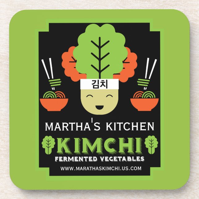 Kimchi Kitchen Home Made Food Beverage Coaster (Front)