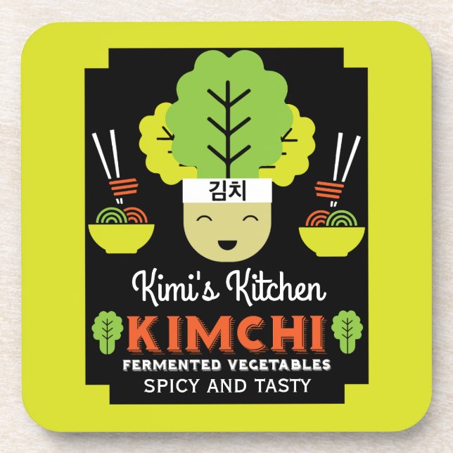 Kimchi Kitchen Home Made Food Beverage Coaster (Front)