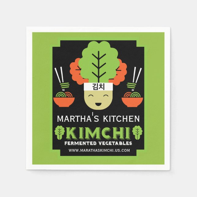 Kimchi Kitchen Home Made Food Napkins (Front)