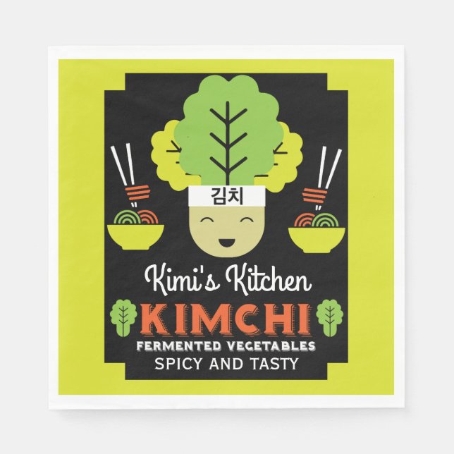 Kimchi Kitchen Home Made Food Napkins (Front)