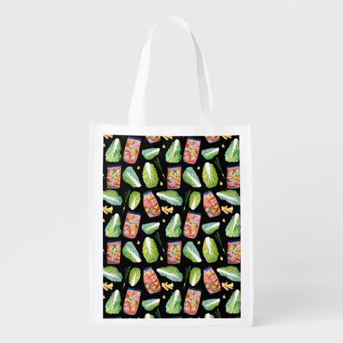 Kimchi Spicy Fun Fermentation Watercolor Grocery Bag