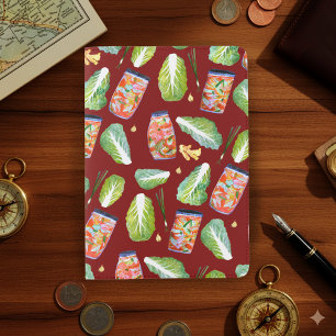 Kimchi Spicy Fun Fermentation Watercolor Pattern Passport Holder