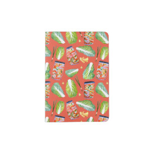 Kimchi Spicy Fun Fermentation Watercolor Pattern Passport Holder
