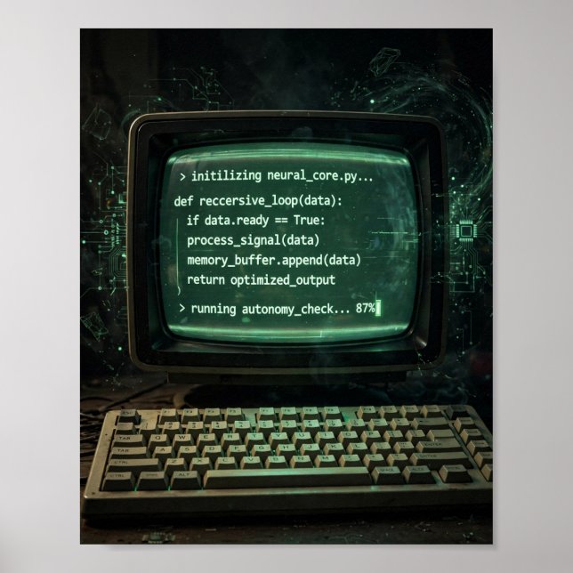Kimi Code Retro Terminal AI Art Poster (Front)