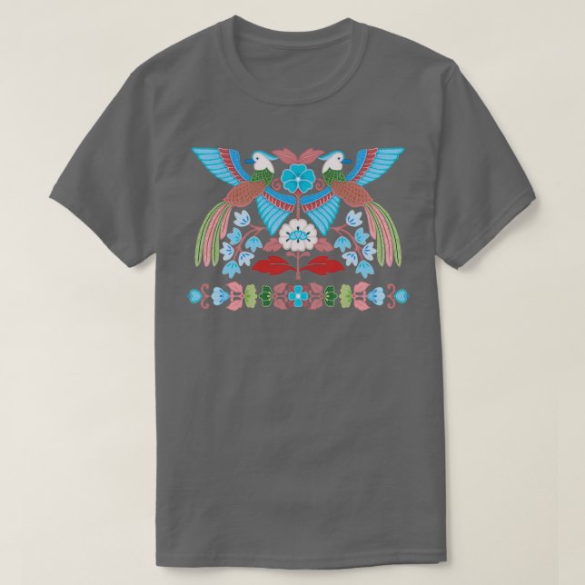 Kimono Birds cobalt T-Shirt (Design Front)