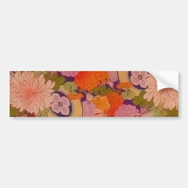 Kimono Flower Pink Floral Pattern Bumper Sticker (Front)