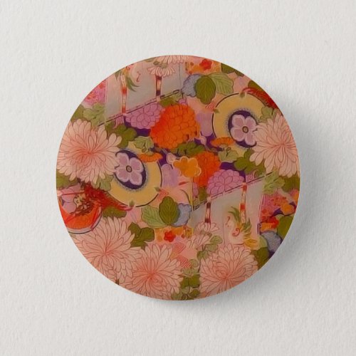 Kimono Flower Pink Floral Pattern Button