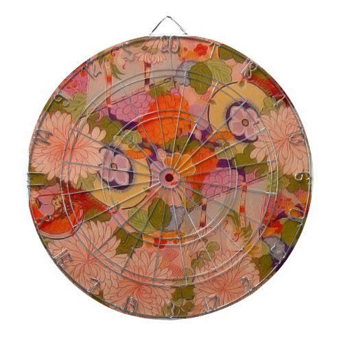 Kimono Flower Pink Floral Pattern Dart Board