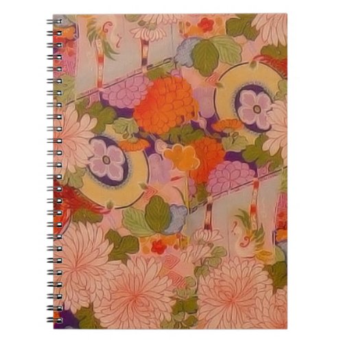 Kimono Flower Pink Floral Pattern Notebook