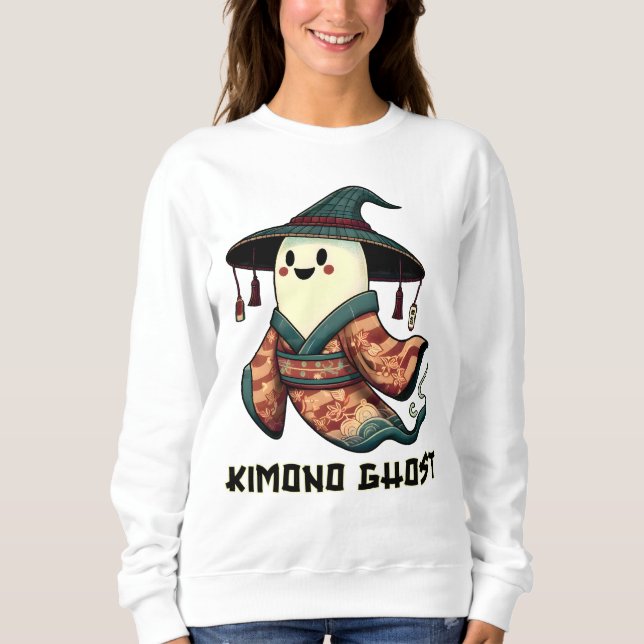Kimono ghost - Trick or treat  - Happy halloween  Sweatshirt (Front)