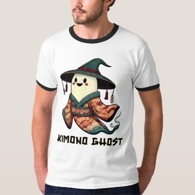 Kimono ghost - Trick or treat  - Happy halloween  T-Shirt (Front)