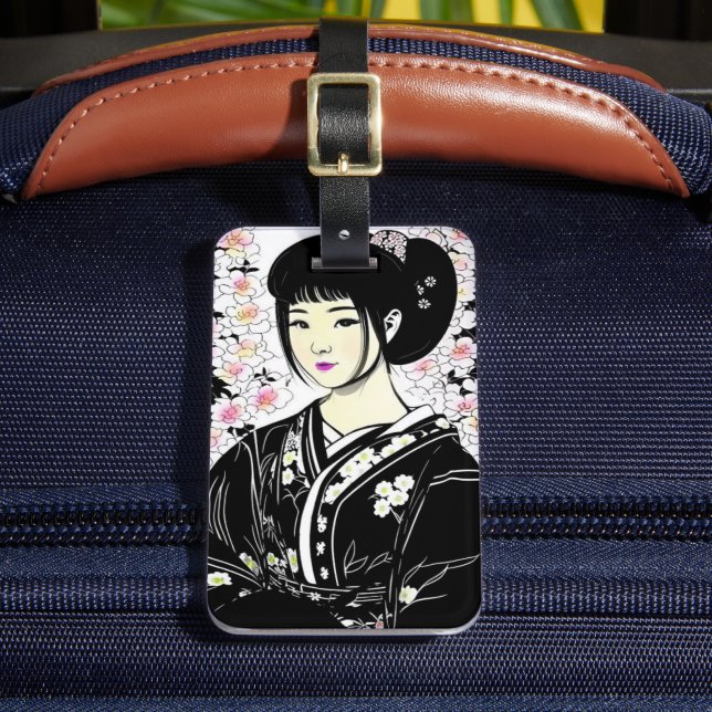 Kimono Girl Luggage Tag (Front Insitu 2)