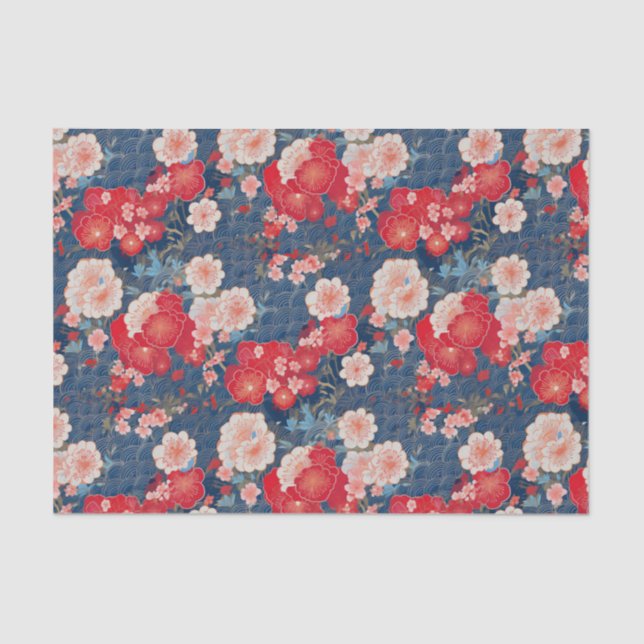 Kimono inspired japanese pattern tissue Paper (Front)