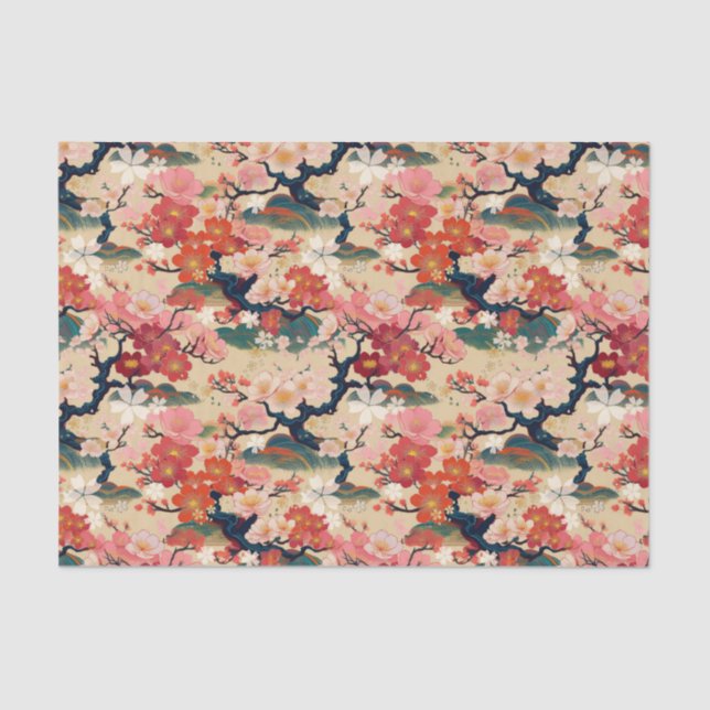 Kimono inspired japanese pattern tissue Paper (Front)