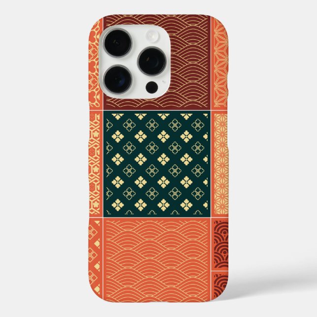 Kimono Mix Pattern Red Case-Mate iPhone Case (Back)