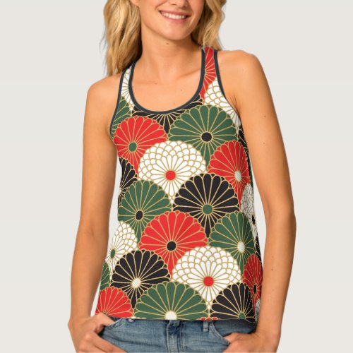 Kimono Pattern Japanese Print Tank Top