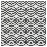 Kimono print, black on white fabric