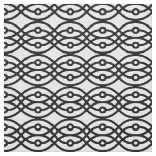 Kimono print, black on white fabric