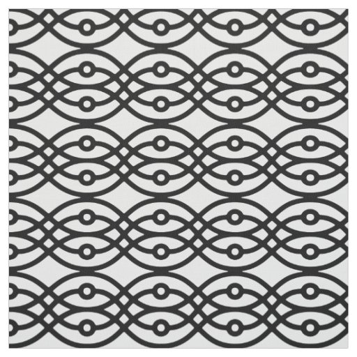 Kimono print, black on white fabric