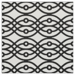 Kimono print, black on white fabric