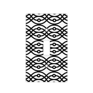 Kimono print, black on white light switch cover