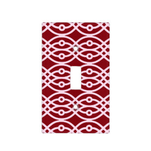 Kimono print, burgundy and pink light switch cover
