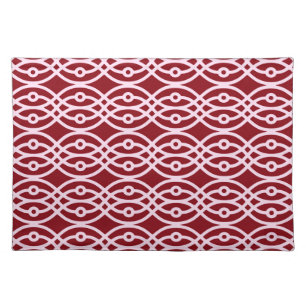 Kimono print, burgundy and pink placemat