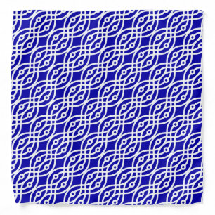 Kimono print, cobalt blue and white bandana
