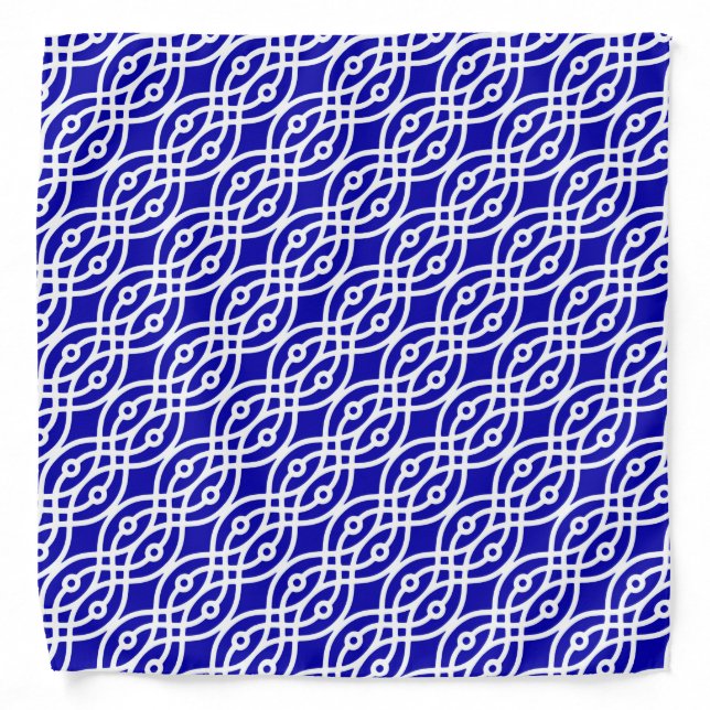 Kimono print, cobalt blue and white bandana (Front)