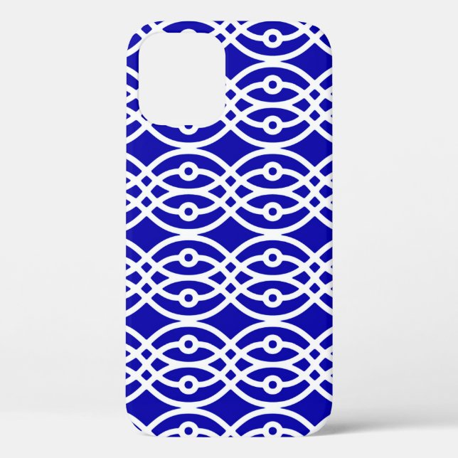 Kimono print, cobalt blue and white Case-Mate iPhone case (Back)