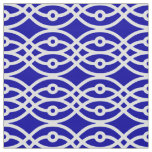 Kimono print, cobalt blue and white fabric