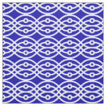 Kimono print, cobalt blue and white fabric